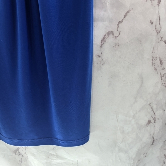 Joseph Ribkoff Dress Women 8 Medium Royal Blue Bodycon Pencil Mini Stretch Twist - Picture 4 of 10